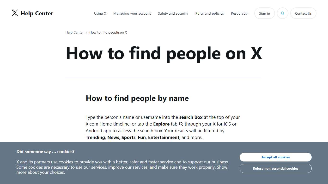 How to find people on X