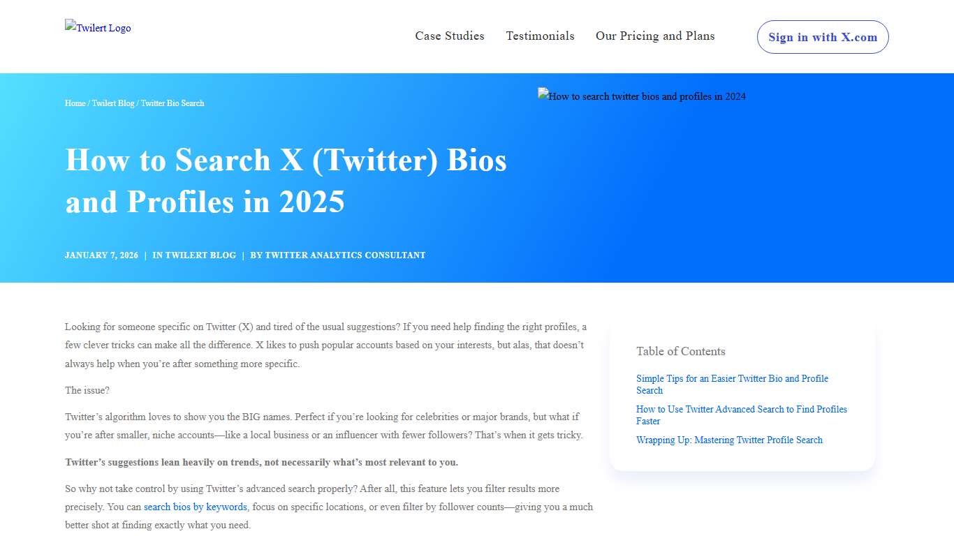How to Search X (Twitter) Account by Bio in 2026